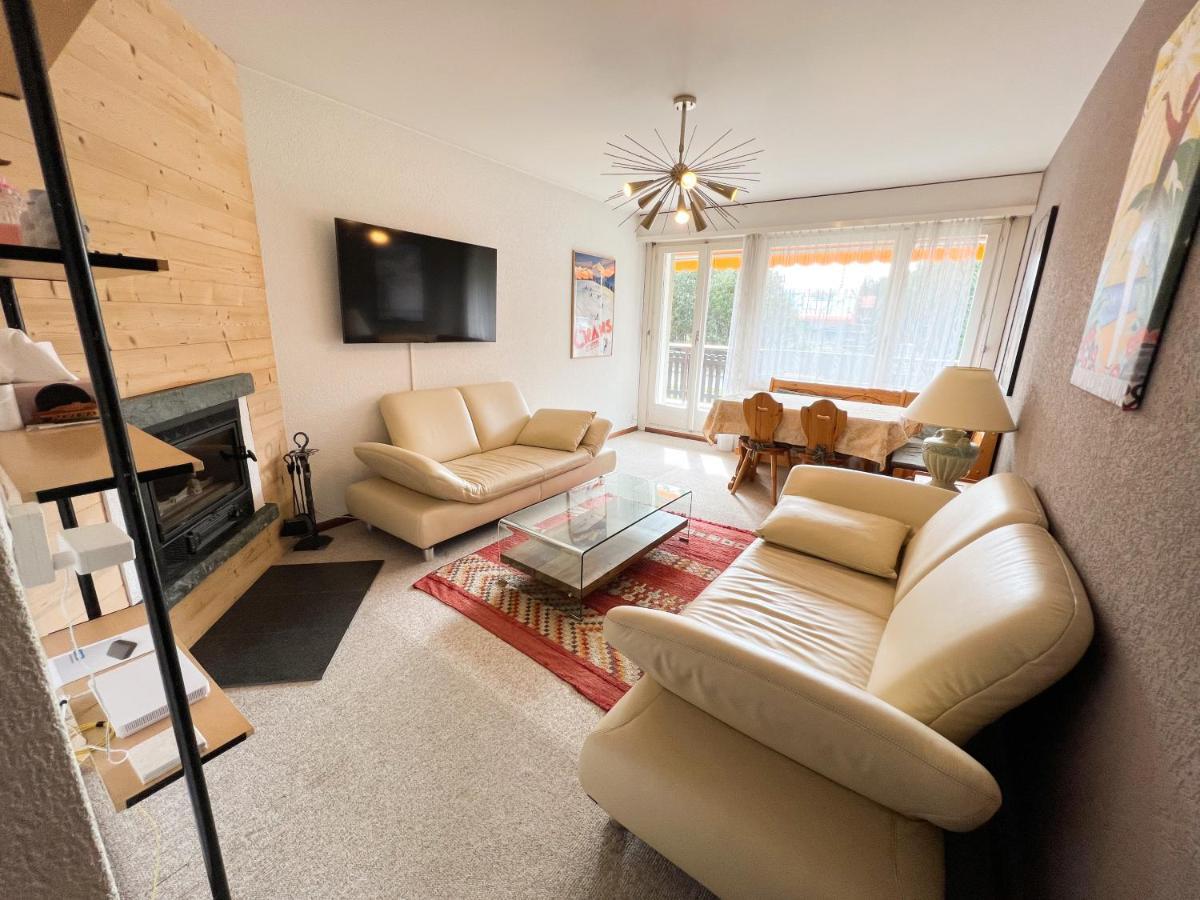 Bel Appartement 3 Pieces Au Pied Des Pistes De Ski Crans-Montana Exteriör bild
